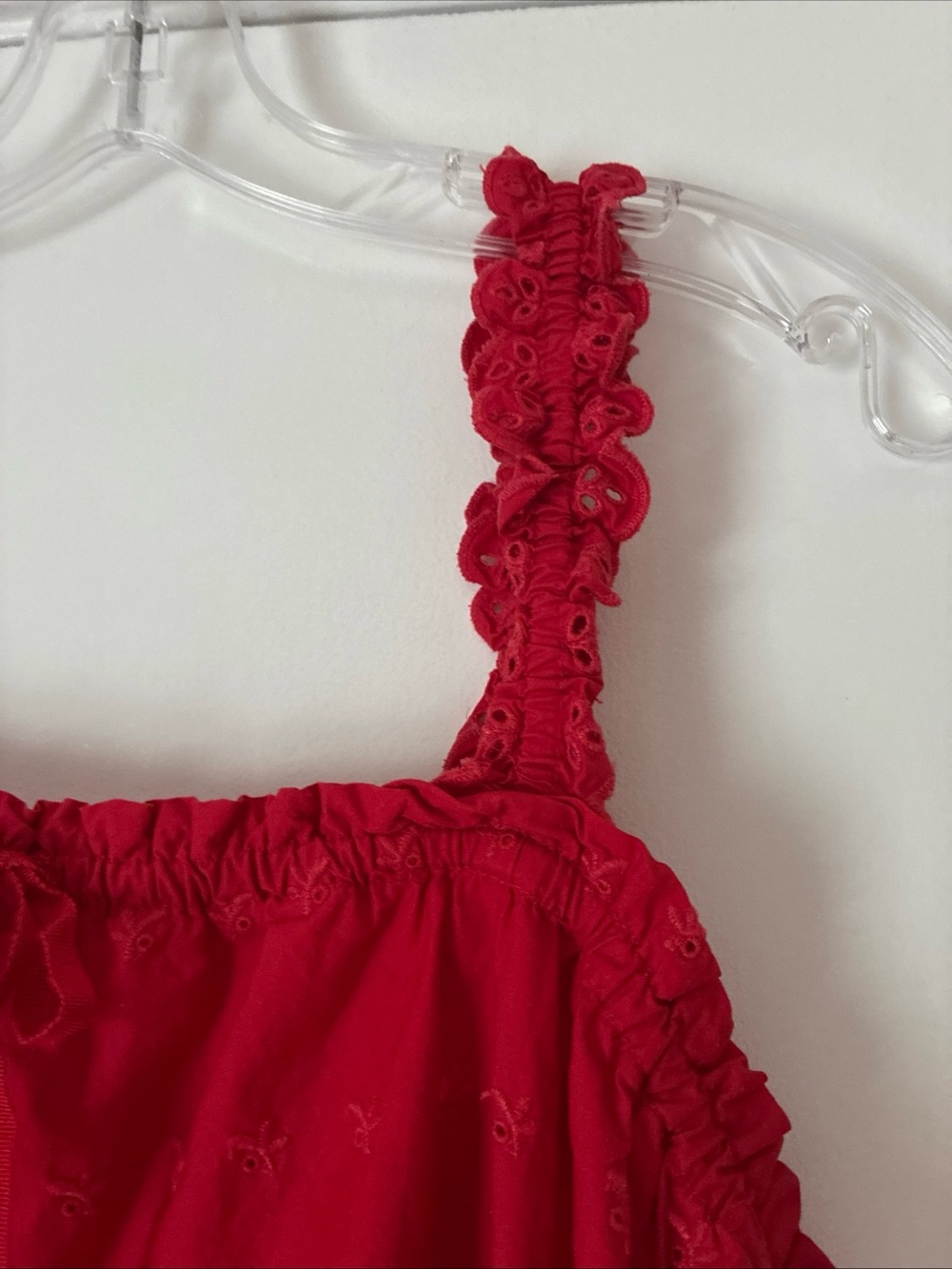 Doen x Gap red eyelet shift mini dress - Picture 4 of 7